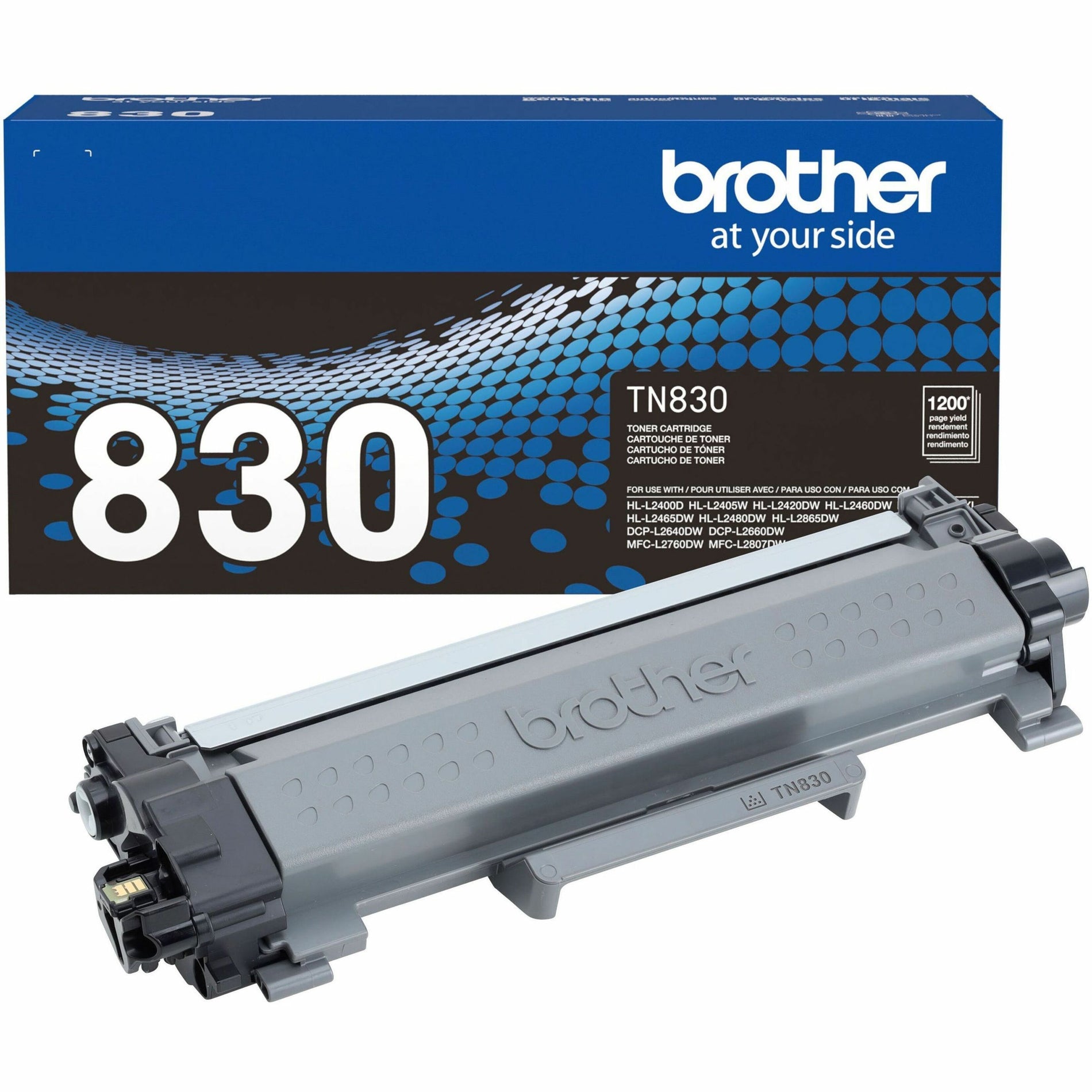 Brother TN830 TN380XL Genuine Toner Cartridge, 1200 Pages Yield, Black