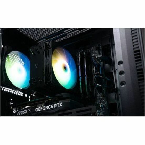 Internal view showing RGB lighting effects and GeForce RTX card-alternate-image11