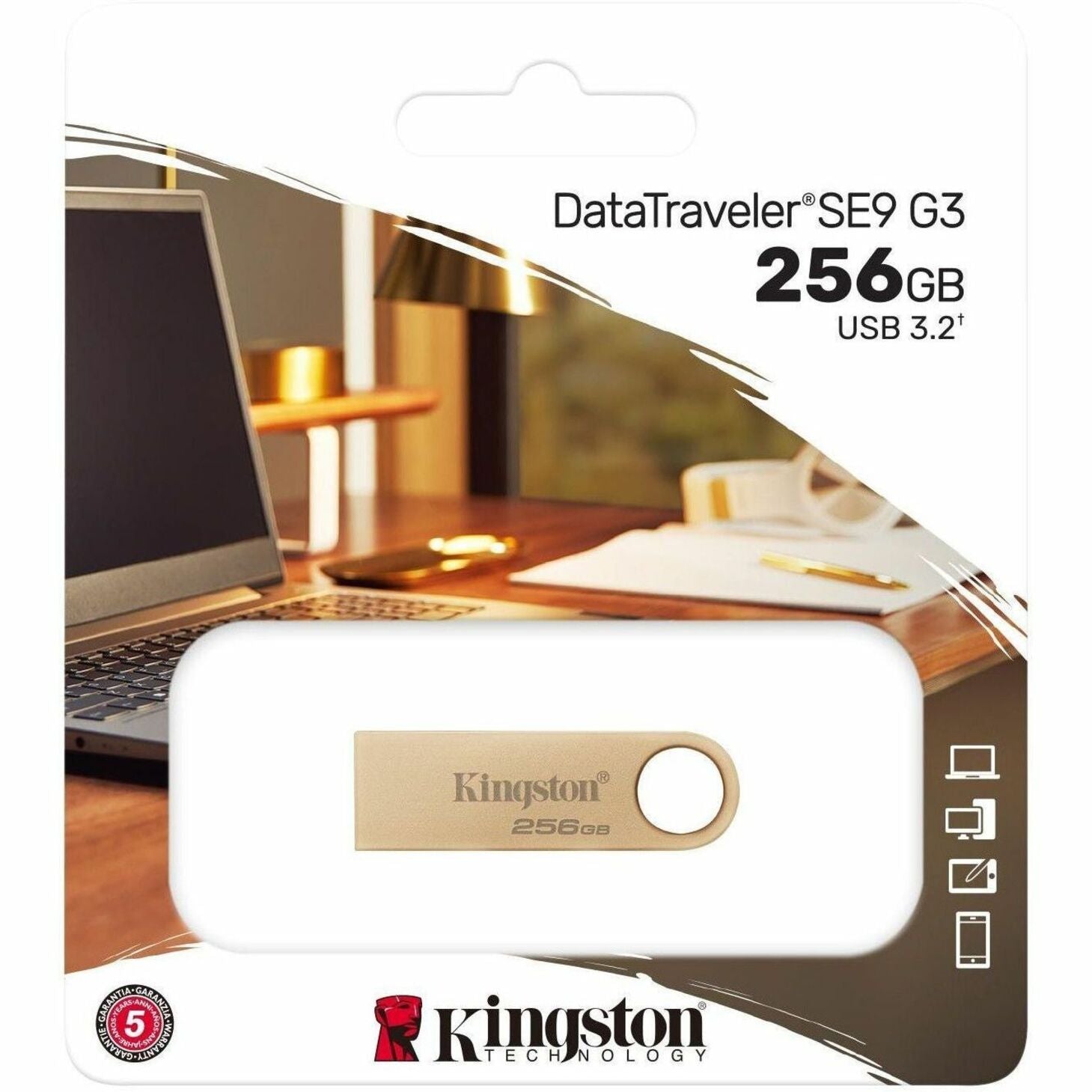 Kingston DTSE9G3/256GB DataTraveler SE9 G3 256GB USB Flash Drive, Metal Design, High-Speed Transfer