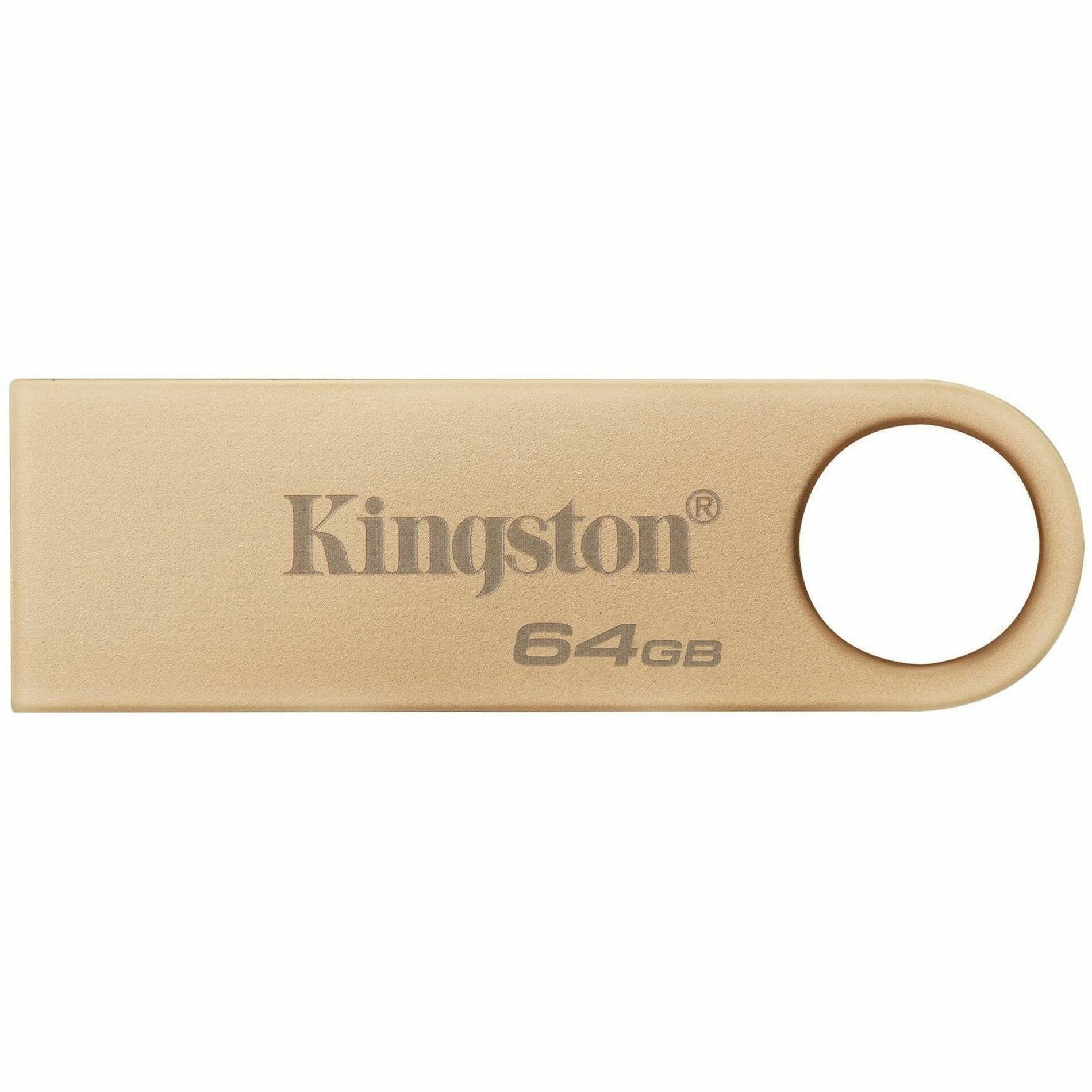 Kingston DTSE9G3/64GB DataTraveler SE9 G3 64GB USB 3.2 (Gen 1) Type A Flash Drive, Portable Gold Metal Design