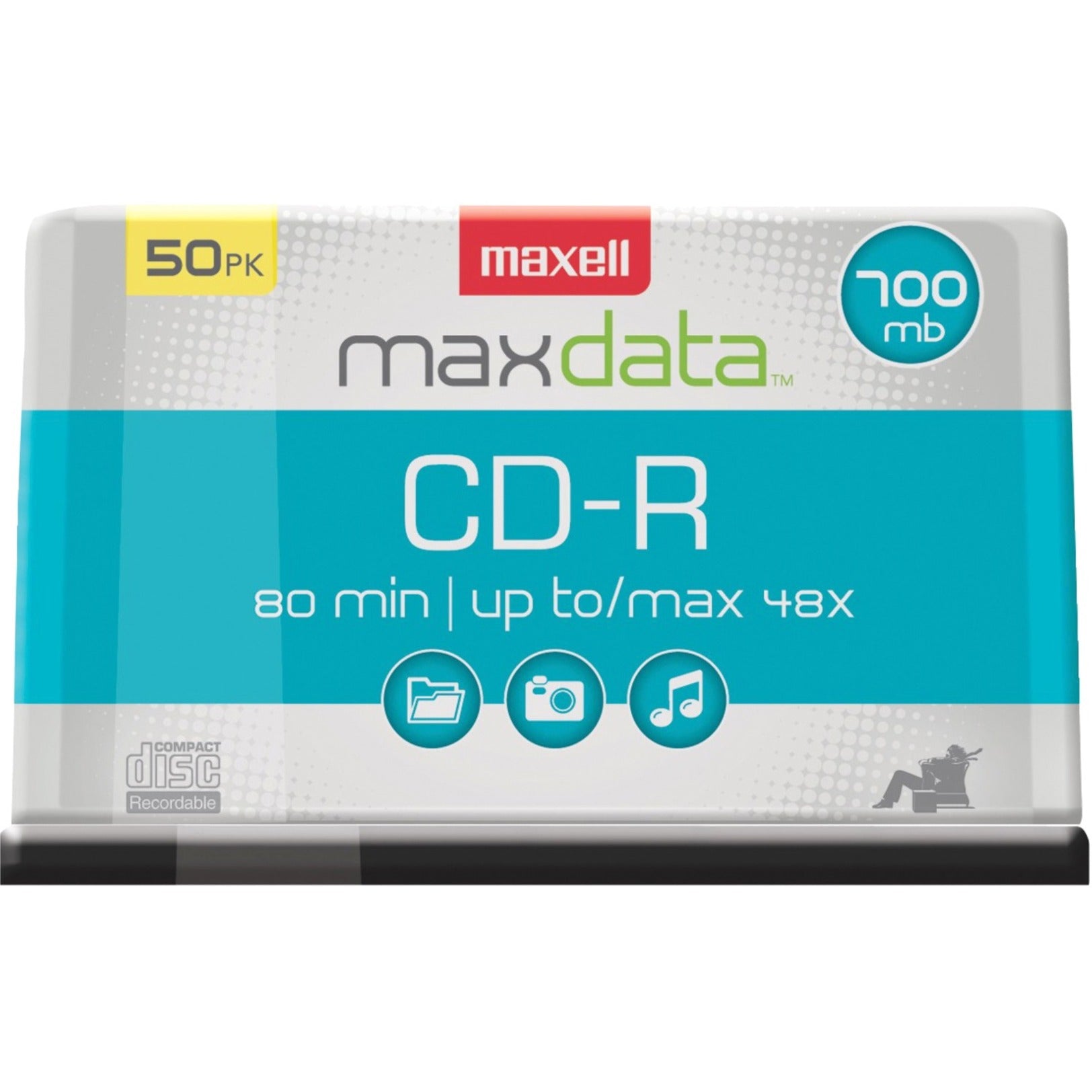 Maxell 623251/648250 40x CD-R Media - 700MB - 50 Pack, High-Speed Recording and Reliable Storage Solution