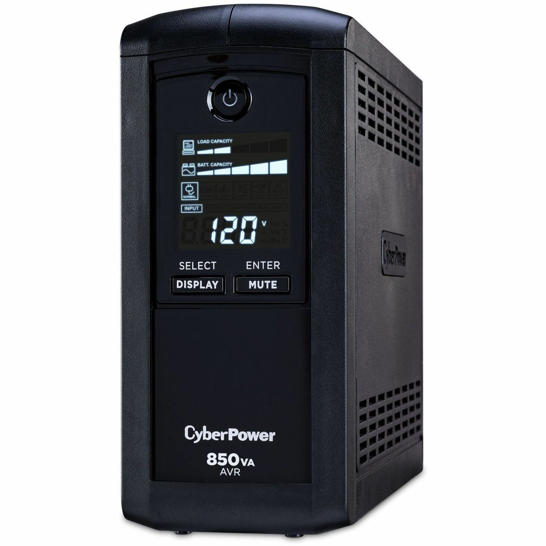 CyberPower CP850AVRLCD Intelligent LCD UPS Systems, 850 VA Tower UPS, 3 Year Warranty, Energy Star, USB and Serial Port