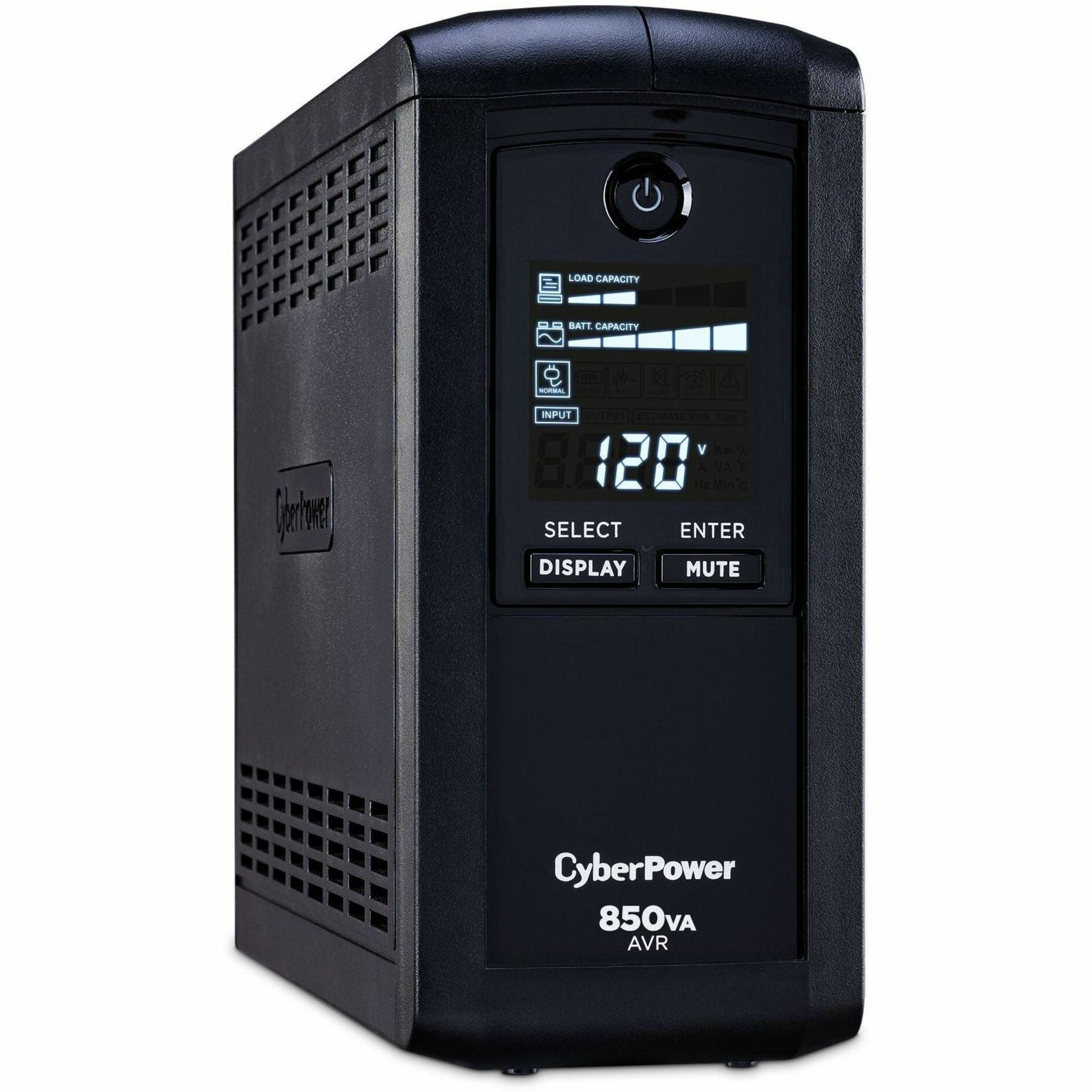 CyberPower CP850AVRLCD Intelligent LCD UPS Systems, 850 VA Tower UPS, 3 Year Warranty, Energy Star, USB and Serial Port