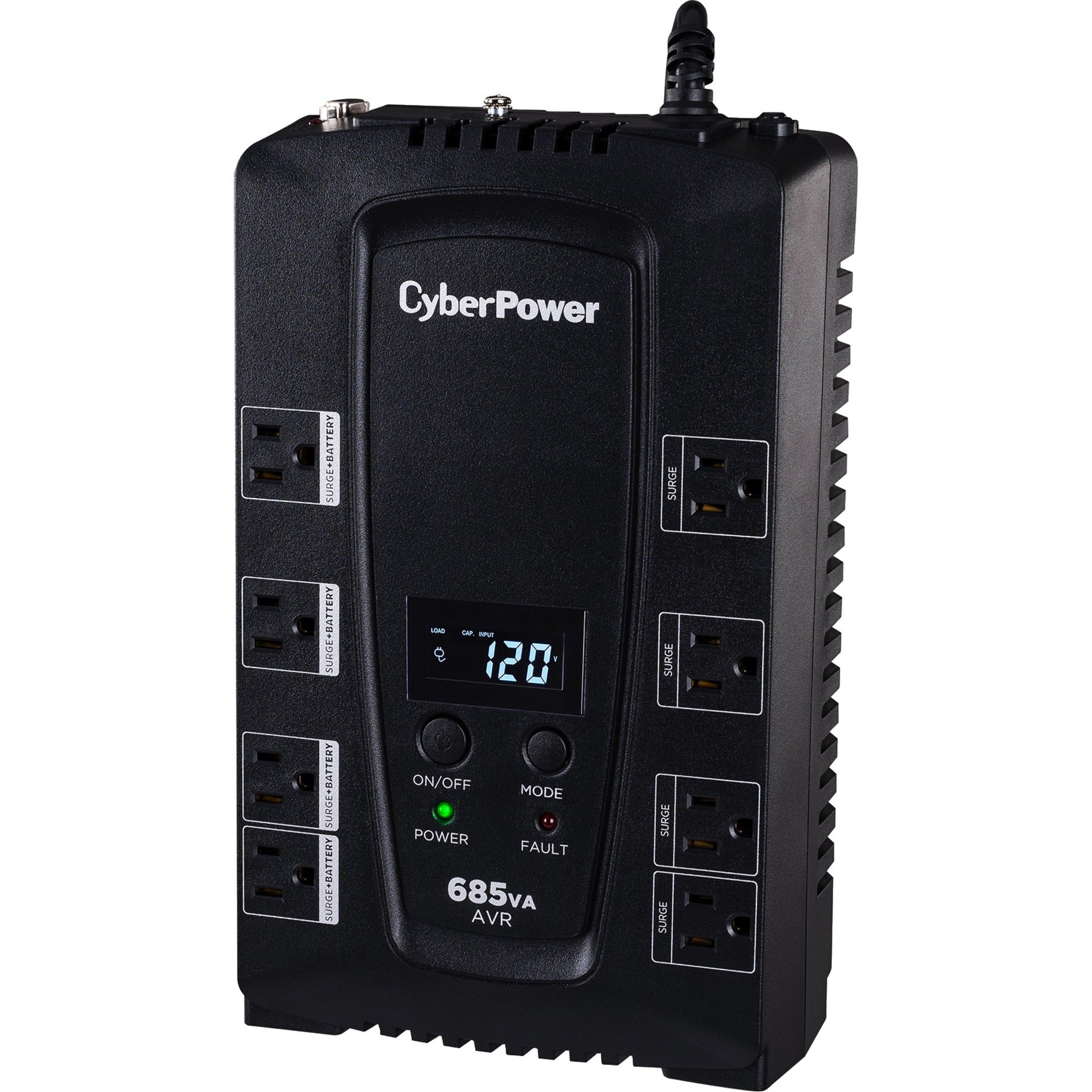 CyberPower CP685AVRLCD Intelligent LCD UPS Systems, 685VA/390W, Energy Star, USB, 3 Year Warranty