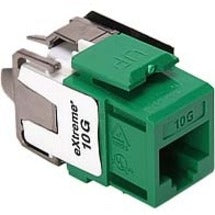 Leviton 6110G-RV6 eXtreme 10G Channel-Rated Keystone Jack, RJ-45 Network Connector, Green