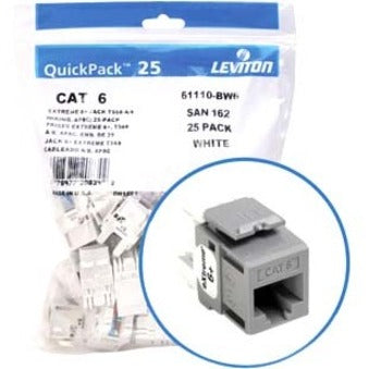 Leviton 61110-BG6 eXtreme 6+ Component-Rated Keystone Jack, Network Connector, Gray