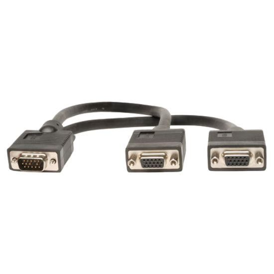 Tripp Lite P516-001 Monitor Y Splitter Cable, 2-way, 1 ft, HD-15 Female to HD-15 Male