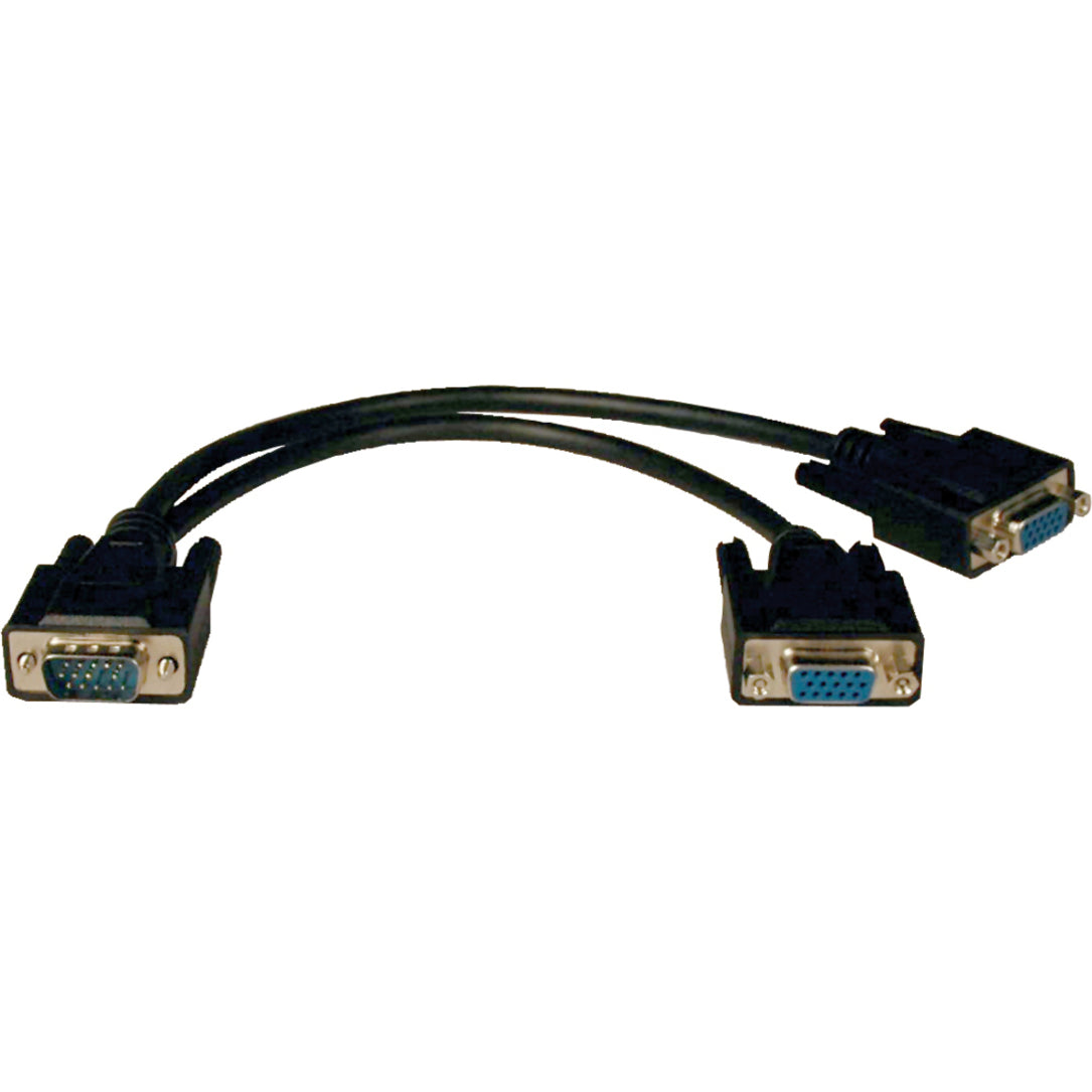Tripp Lite P516-001 Monitor Y Splitter Cable, 2-way, 1 ft, HD-15 Female to HD-15 Male