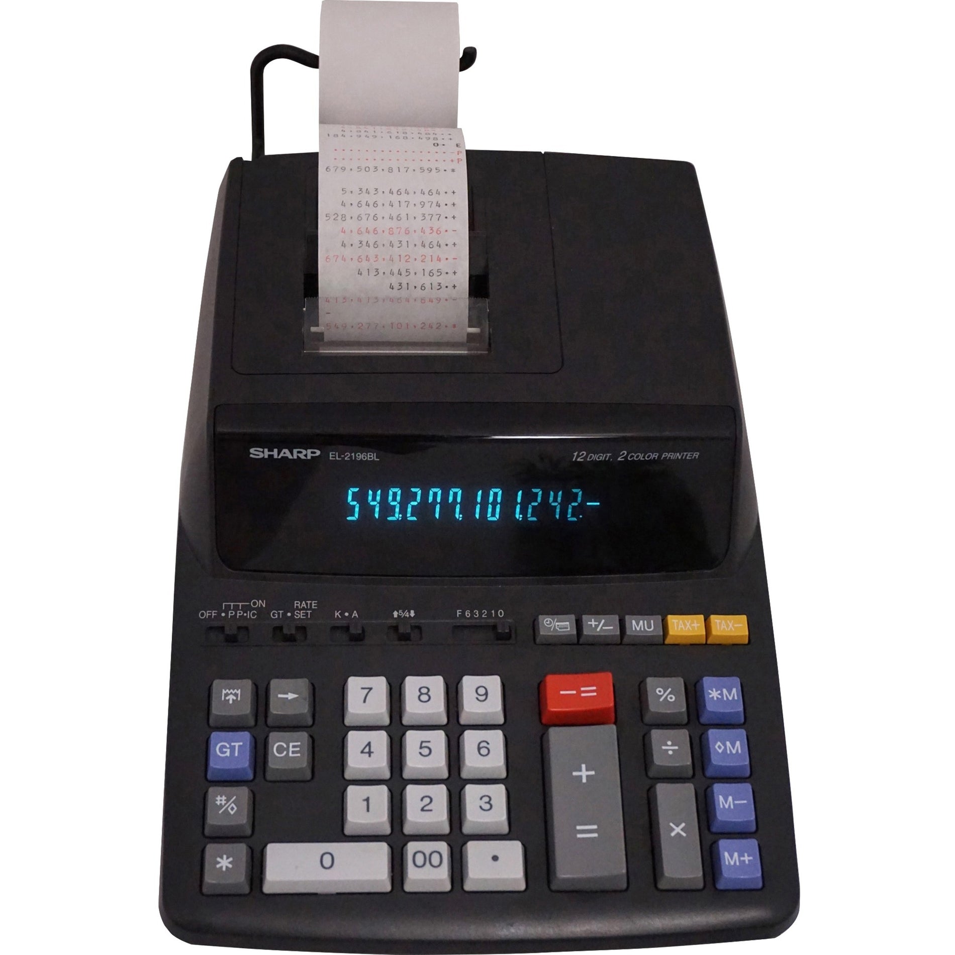 Sharp Calculators EL2196BL EL-2196BL 12-Digit Printing Calculator, 3.7 lps Print Speed, Double Zero, Backspace Key, Sign Change