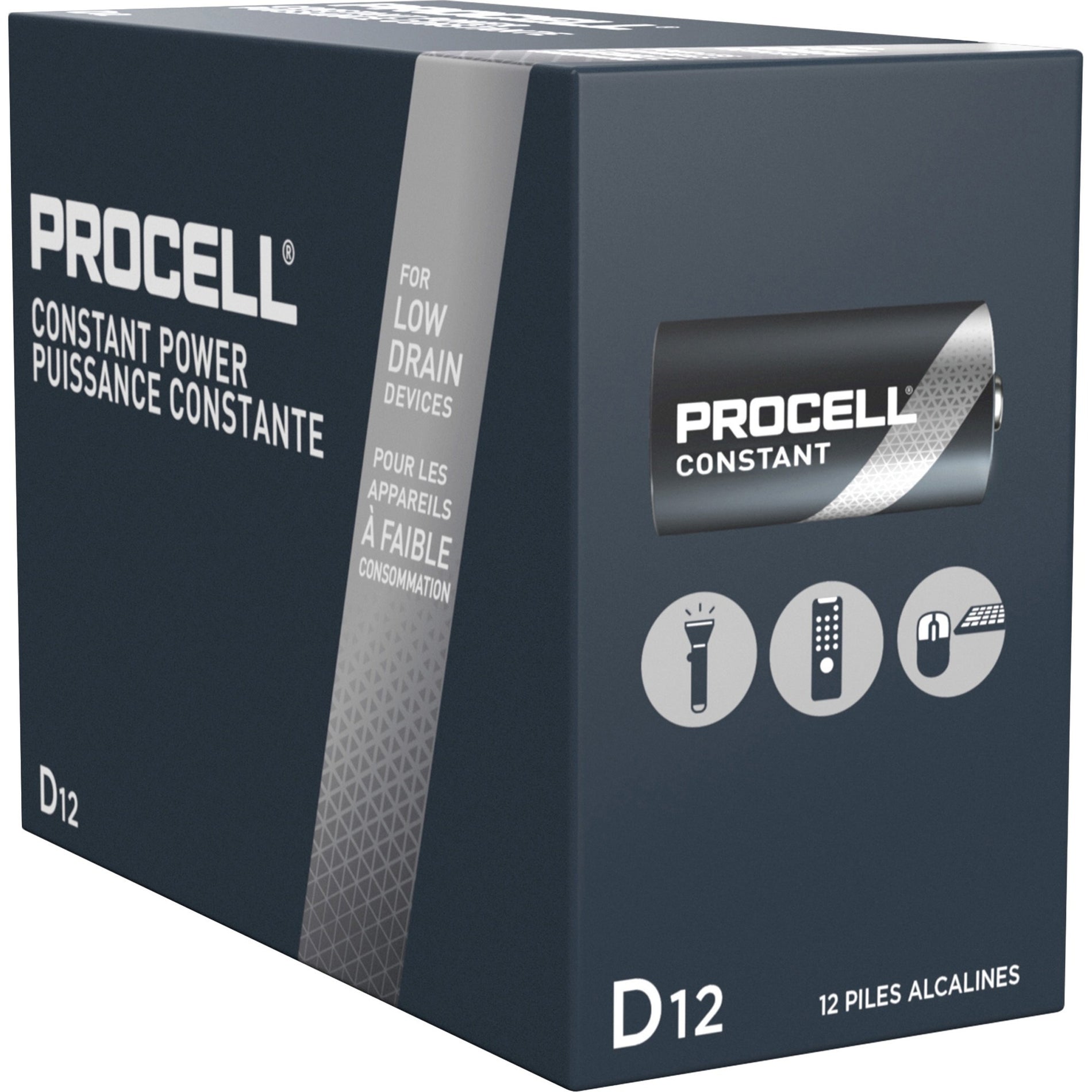 Duracell PC-1300 Procell Alkaline D Batteries, 12/BX