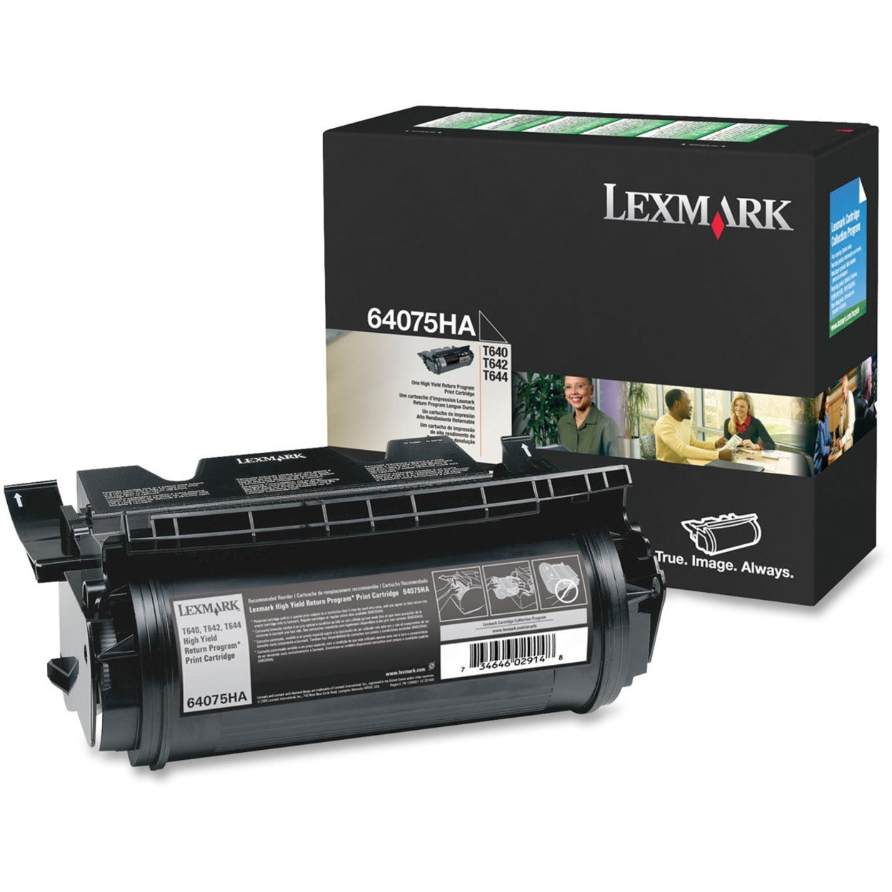 Lexmark 64075HA Black High Yield Return Program Toner Cartridge, 21000 Pages