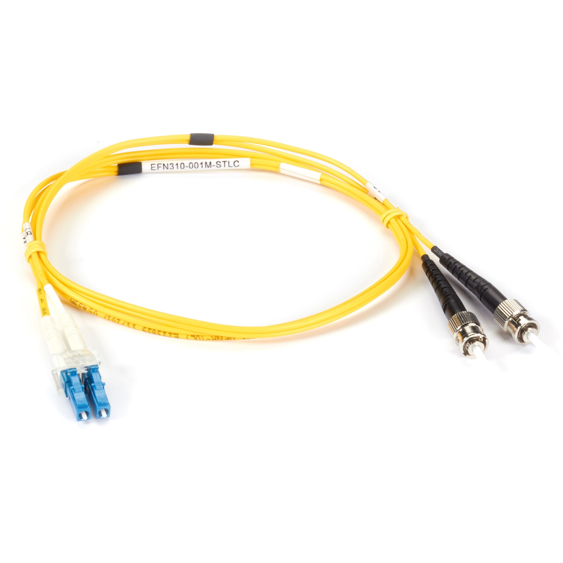Black Box EFN310-001M-STLC Fiber Optic Duplex Patch Network Cable, Crush Resistant, 3.20 ft, Single-mode, ST to LC Connectors, Yellow Jacket