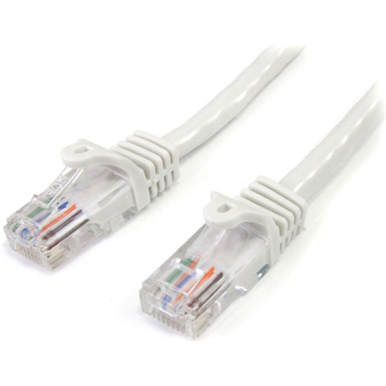 StarTech.com 45PATCH3WH Cat 5e UTP Patch Cable, 3 ft White, Snagless, Lifetime Warranty