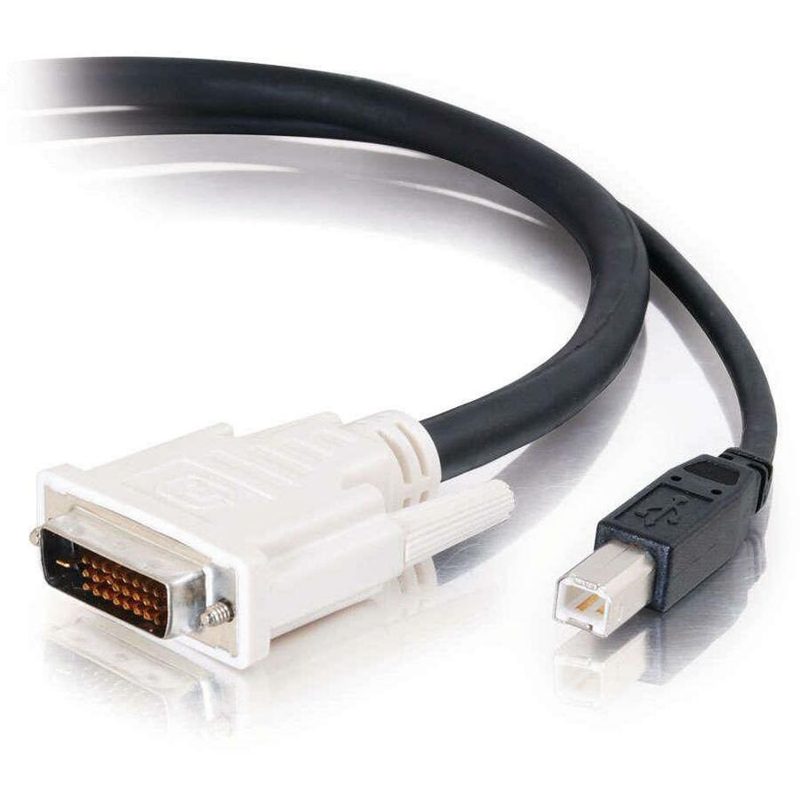 C2G 14177 DVI Dual Link / USB 2.0 KVM Cable, 6ft, High-Speed Transmission