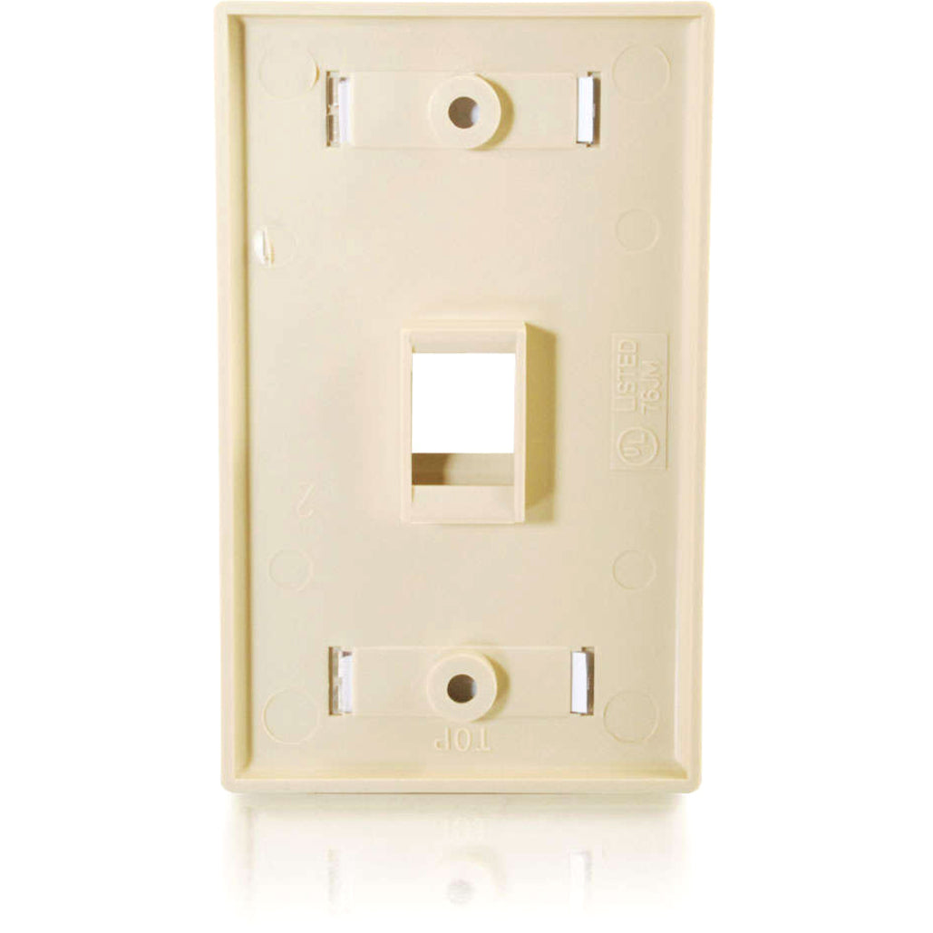 C2G 03710 1-Port Single Gang Multimedia Keystone Wall Plate, Mounts to Any Electrical Box, Compatible with NEMA Standard Openings