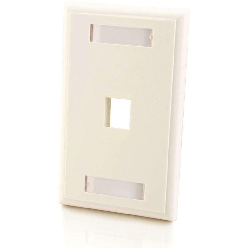 C2G 03410 1-Port Single Gang Multimedia Keystone Wall Plate, Mounts to Any Electrical Box, Compatible with NEMA Standard Openings