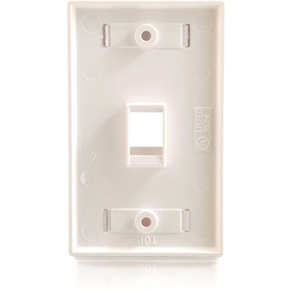C2G 03410 1-Port Single Gang Multimedia Keystone Wall Plate, Mounts to Any Electrical Box, Compatible with NEMA Standard Openings