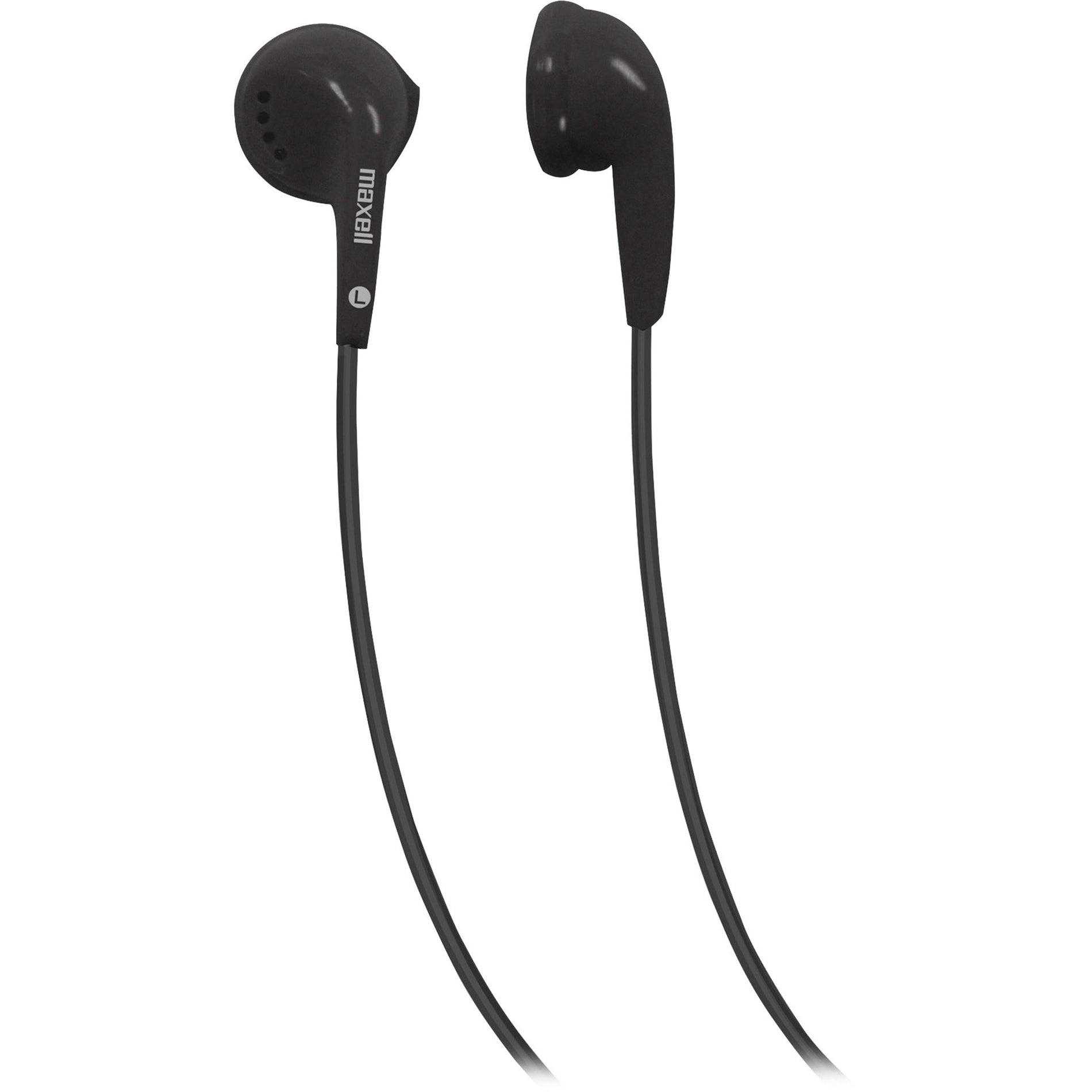 Maxell 190560 EB-95 Stereo Earbuds, Lightweight, Black