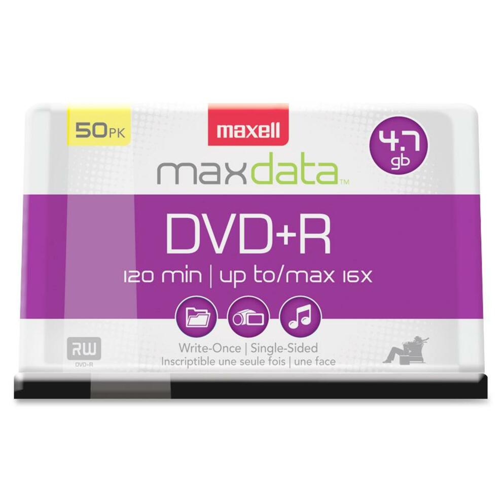 Maxell 639013 16X Speed DVD+R Spindle, 50/PK