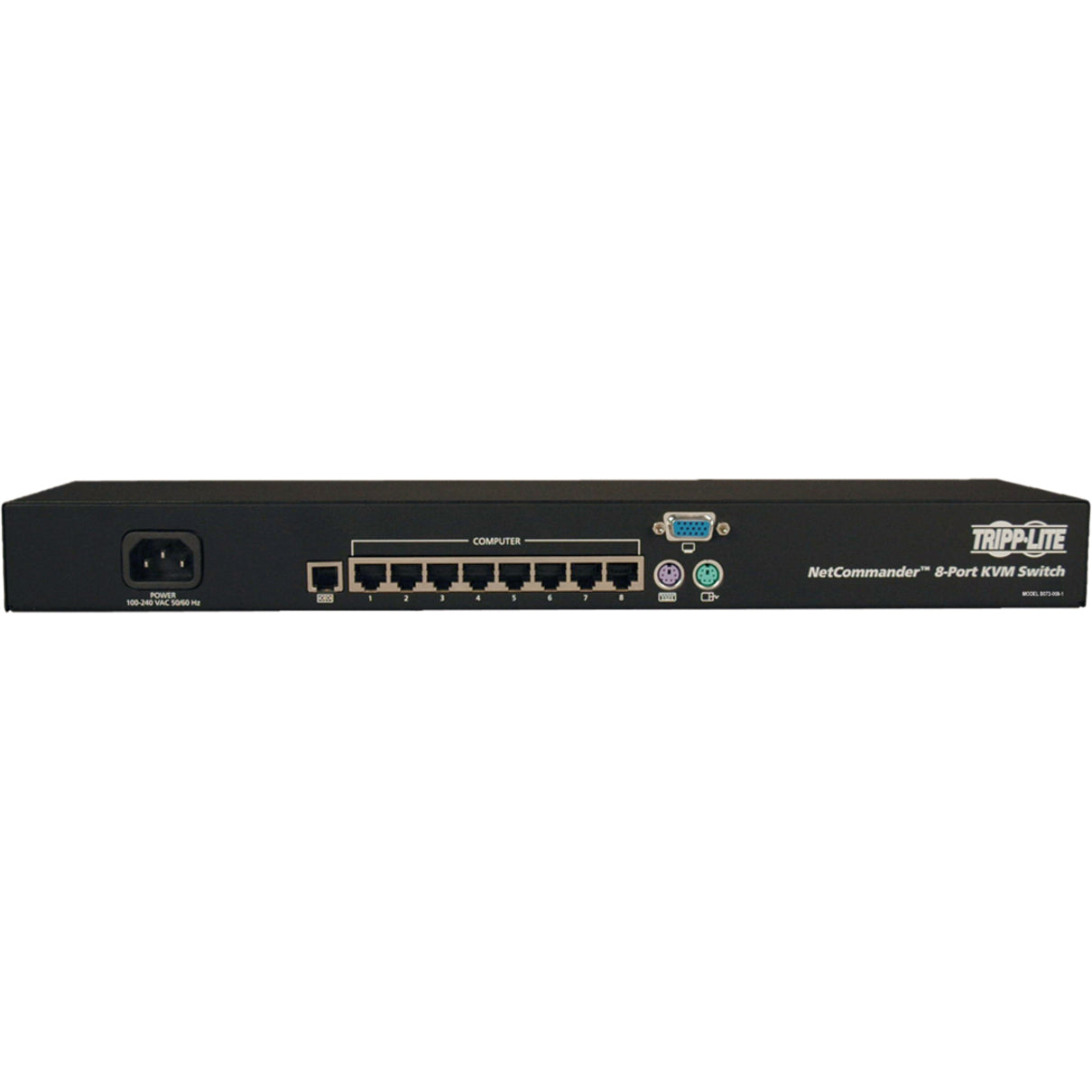 Tripp Lite B072-008-1 NetCommander Digital KVM Switch, 8-Port Rackmount CAT5, UXGA, 1600 x 1200, 3 Year Warranty