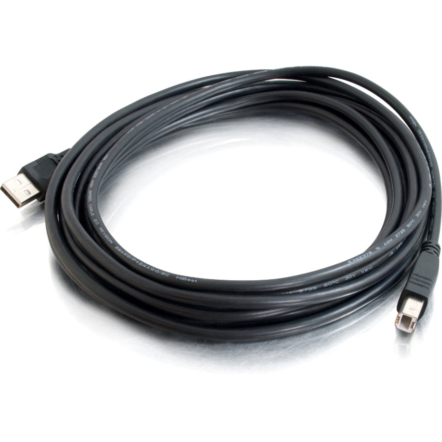 C2G 28102 6.6ft USB A to USB B Cable - Black, Plug & Play, Crosstalk Protection