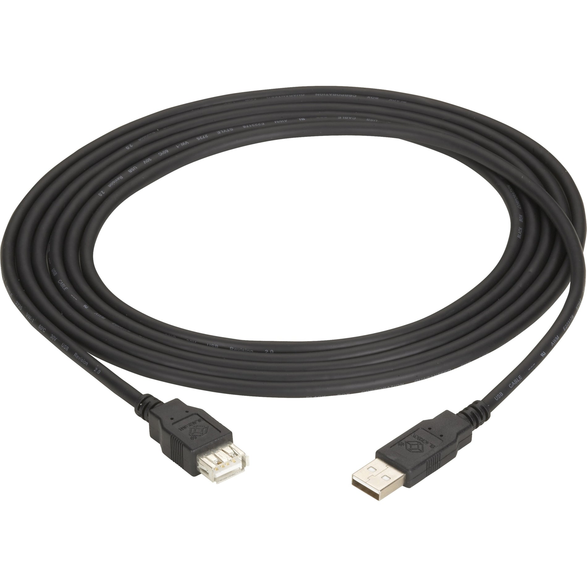 Black Box USB05E-0010 USB 2.0 Extension Cable Type A Male to Type A Female Black 10-ft., Data Transfer Cable