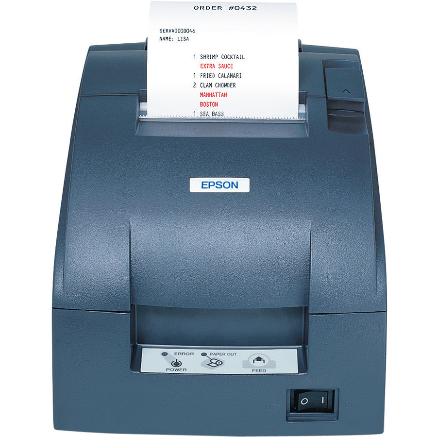 Epson C31C518653 TM-U220D POS Receipt Printer, 9-pin, Monochrome, Tear Bar