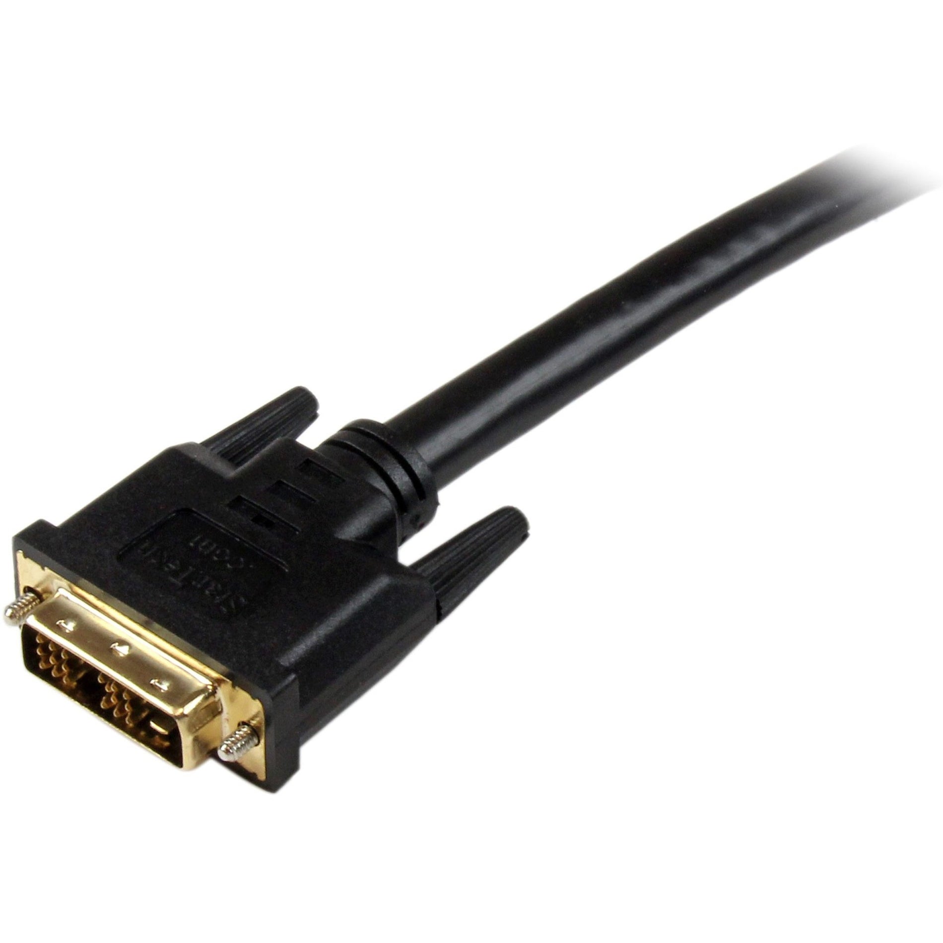 StarTech.com HDMIDVIMM20 20 ft HDMI to DVI-D Cable - M/M, Molded, Passive, Strain Relief, Copper Conductor, Shielding, 24 AWG, Nickel Plating, Black