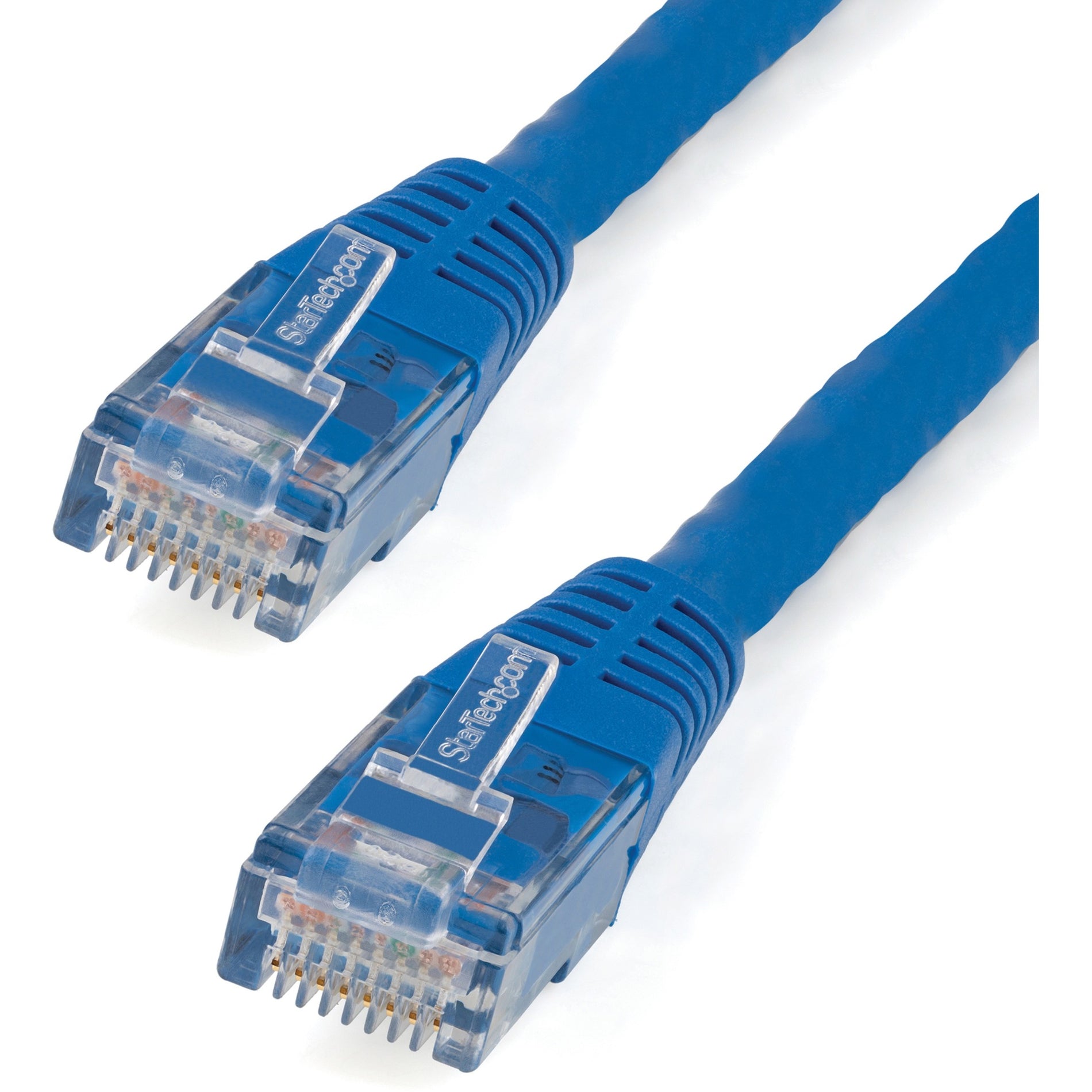 StarTech.com C6PATCH1BL 1 ft Blue Molded Cat 6 Patch Cable, 10 Gbit/s Data Transfer Rate, Gold Plated Connectors