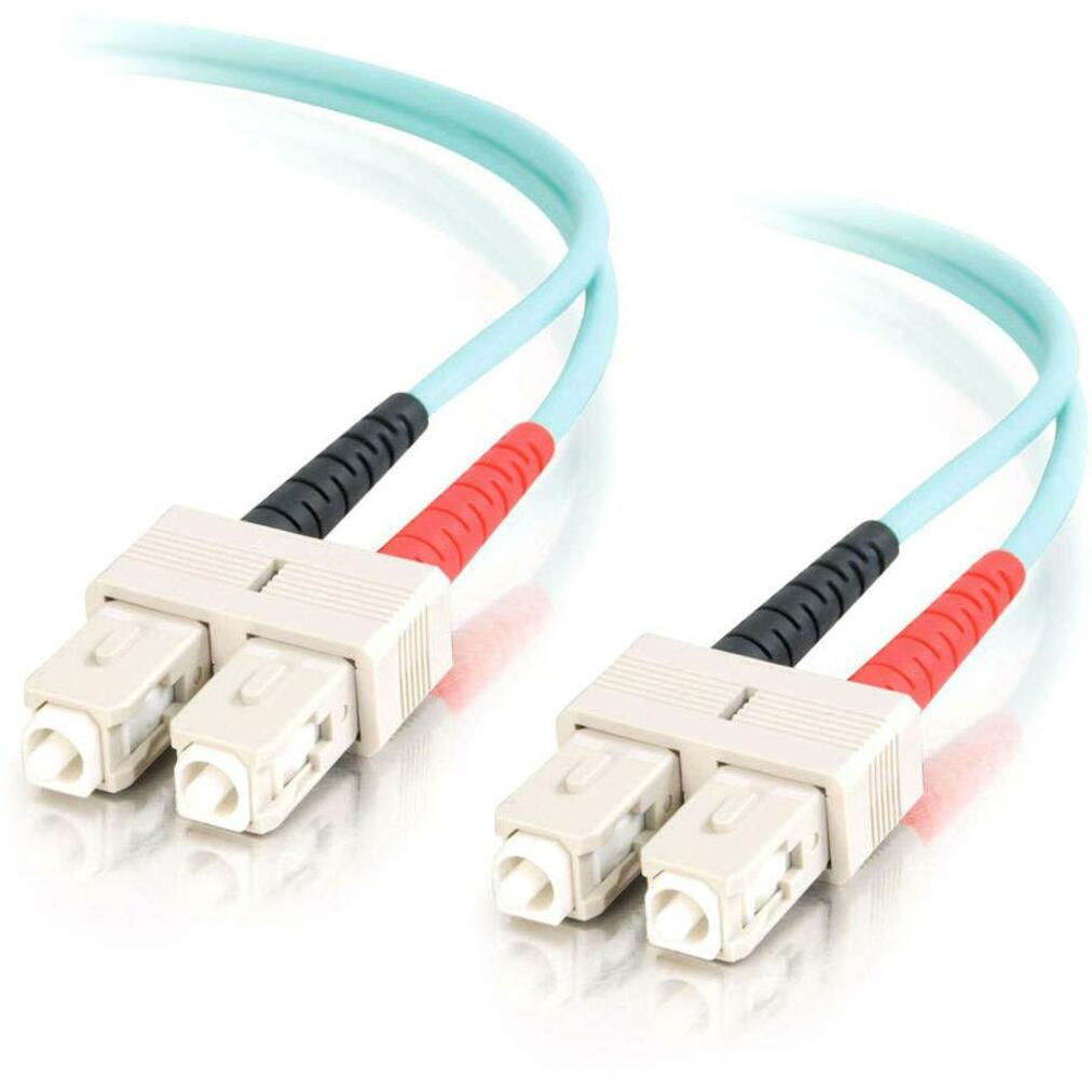 C2G 33059 Fiber Optic Duplex Patch Cable, 10Gb 50/125 OM3, 9.84 ft, Aqua