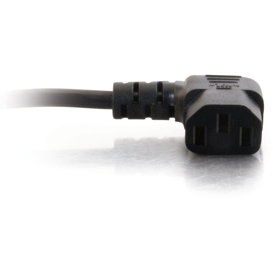 C2G 27909 10ft 18 AWG Universal Right Angle Power Cord, Lifetime Warranty, Black