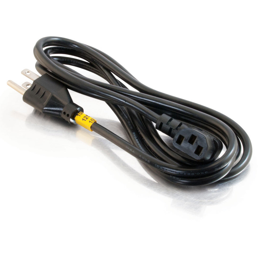 C2G 27909 10ft 18 AWG Universal Right Angle Power Cord, Lifetime Warranty, Black