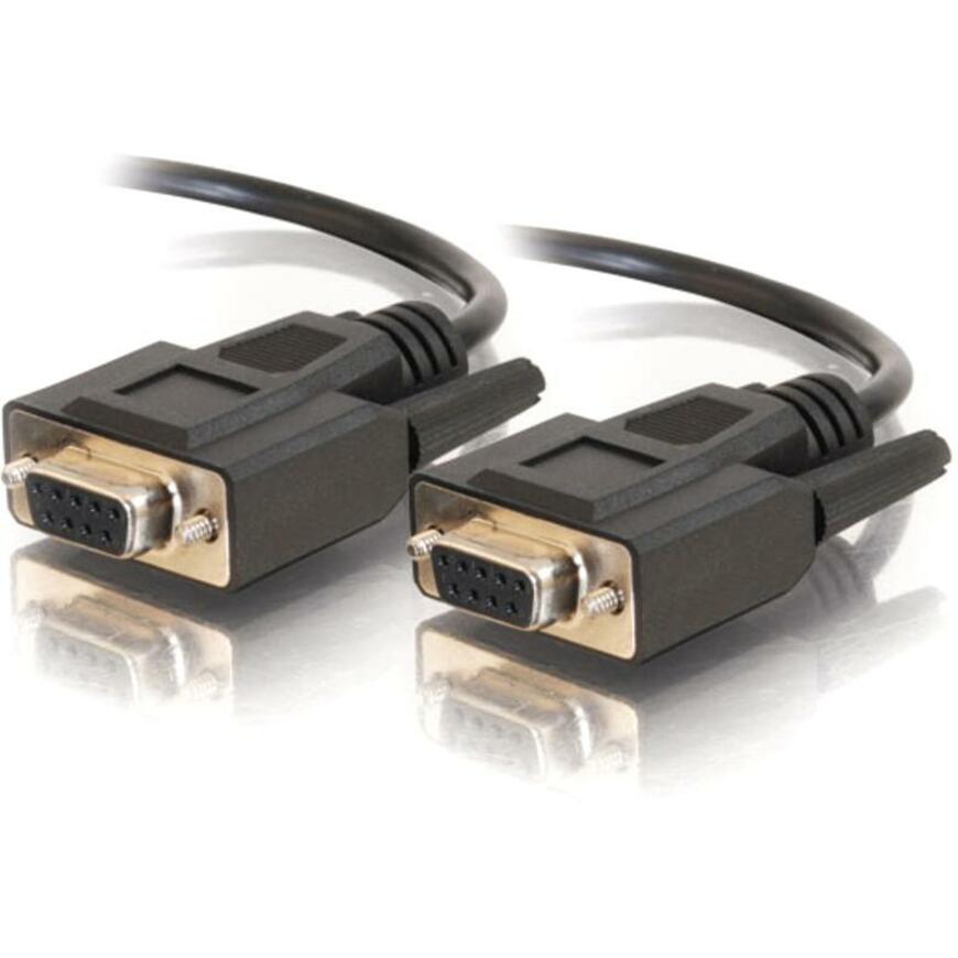 C2G 52035 6ft RS232 DB9 Straight Through Shielded Serial Cable - F/F, Molded, Copper Conductor, Black